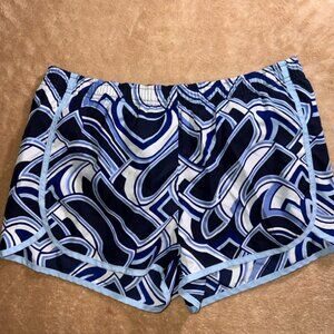 Reebok Women Small Blue White Lined Lightweight Athletic Gym Run Short (U)‎